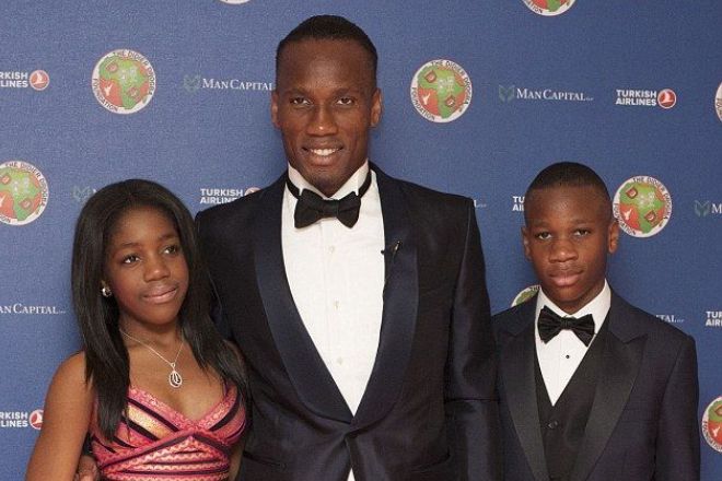 Didier Drogba with his children