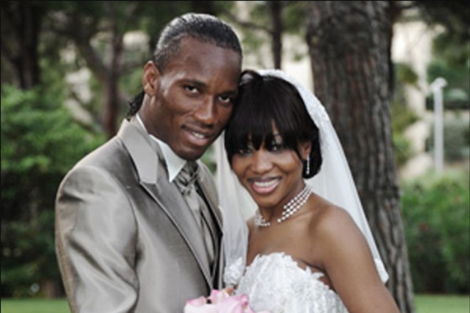 Didier Drogba with his wife