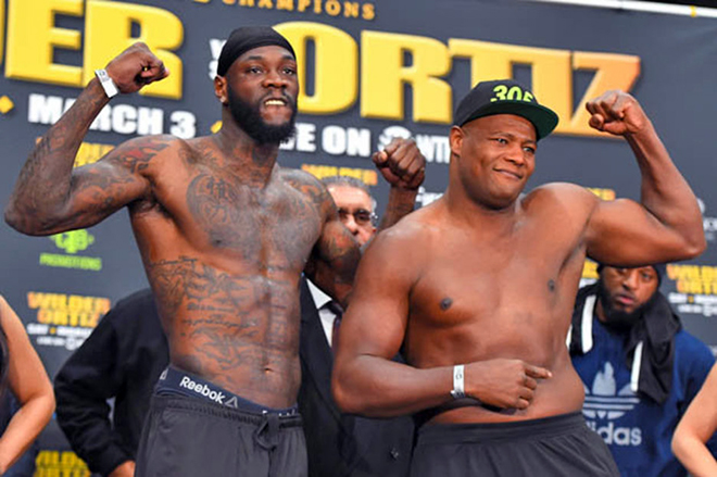 Deontay Wilder and Luis Ortiz in 2018