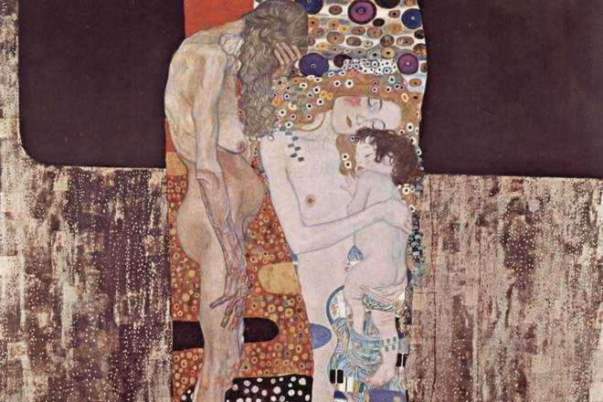 Painting by Gustav Klimt The Three Ages of a Woman