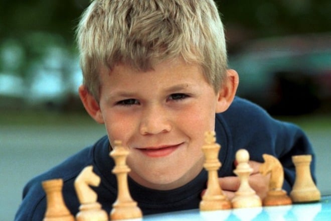 Magnus Carlsen as a child