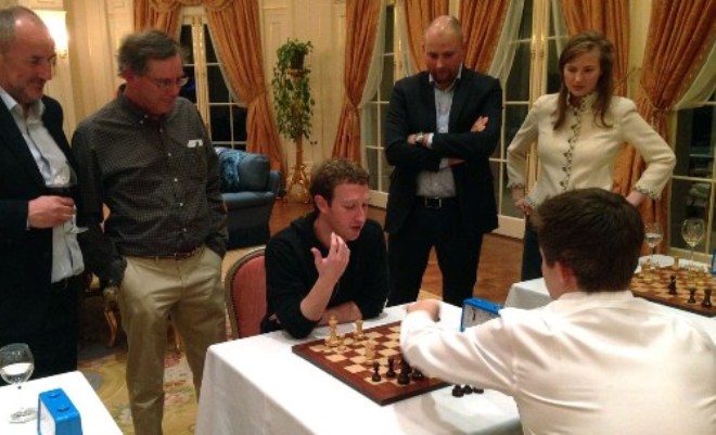 Mark Zuckerberg and Magnus Carlsen