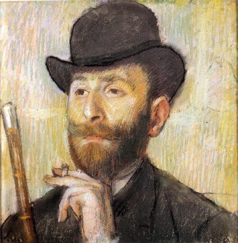 Self-portraits of Edgar Degas in a hat
