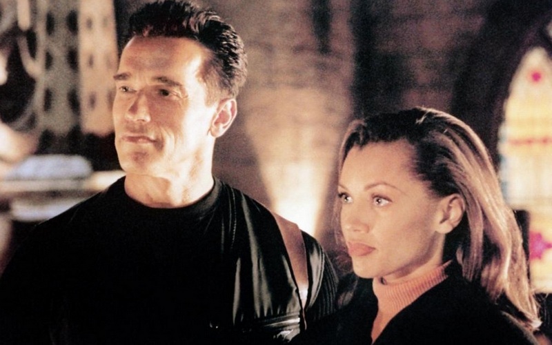 Arnold Schwarzenegger and Vanessa Williams in Eraser