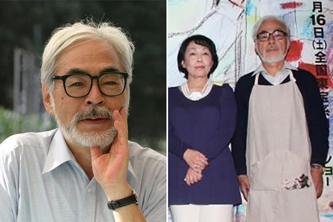 Hayao Miyazaki and his wife