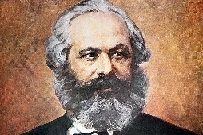 The portrait of Karl Marx