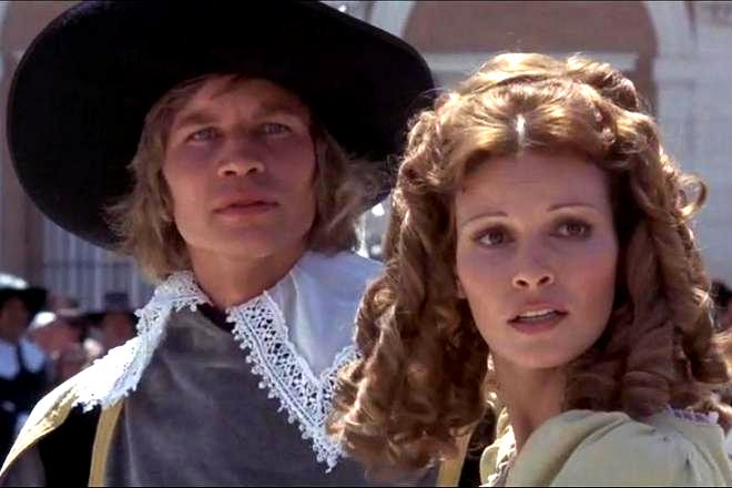 Michael York and Raquel Welch in the movie The Three Musketeers