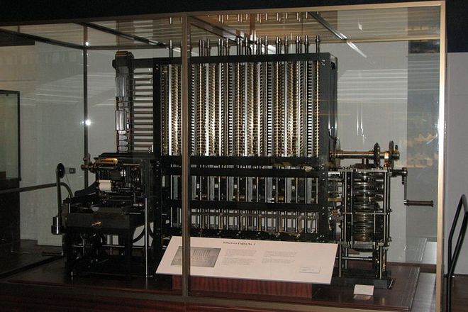 A copy of the difference engine at the Science Museum in London