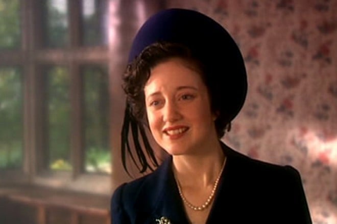 Andrea Riseborough in the role of Margaret Thatcher (a shot from the movie Margaret Thatcher: The Long Walk to Finchley)