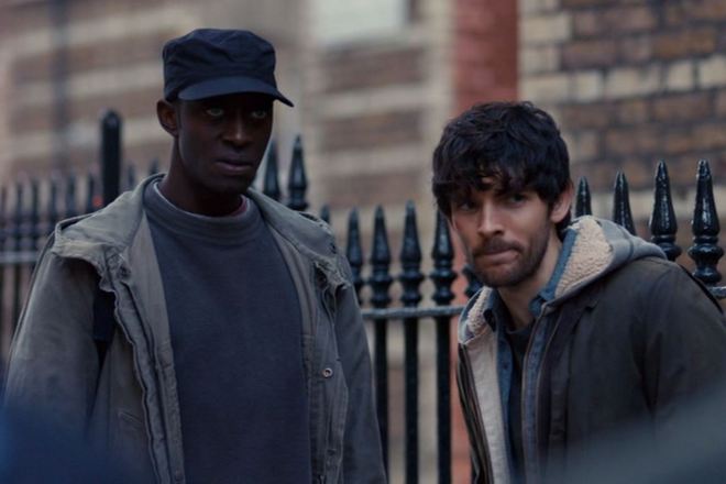 Ivanno Jeremiah and Colin Morgan in the TV series Humans