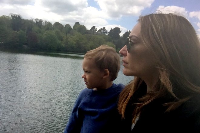 Claire Forlani with son Milo