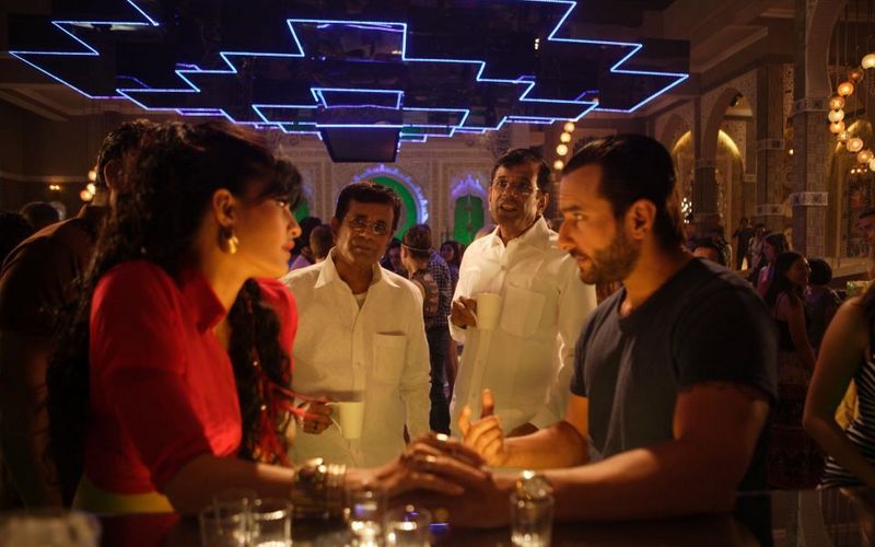 Jacqueline Fernandez and Saif Ali Khan (a shot from the movie Race 2)