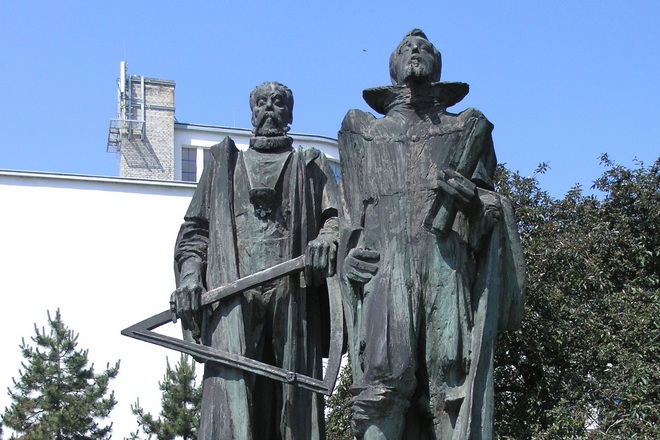 The monument to Johannes Kepler and Tycho Brahe