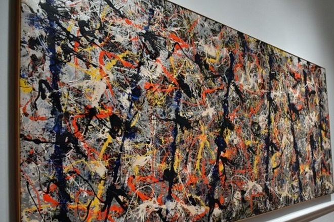 Jackson Pollock painting Blue Poles (Number 11, 1952)