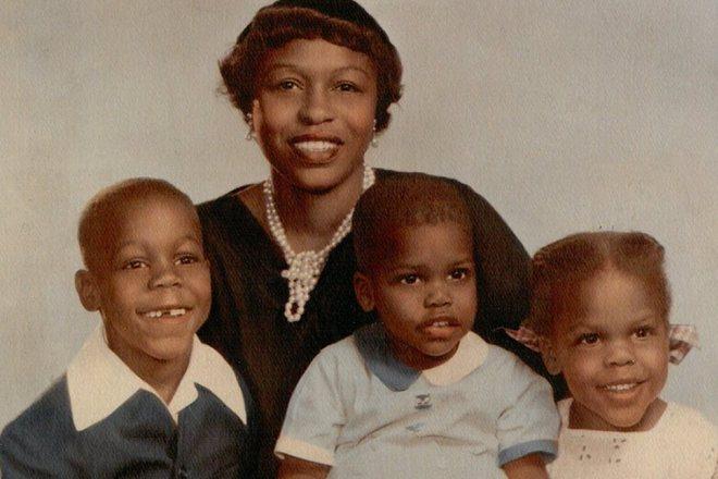 Danny Glover in childhood with his mother, brother, and sister