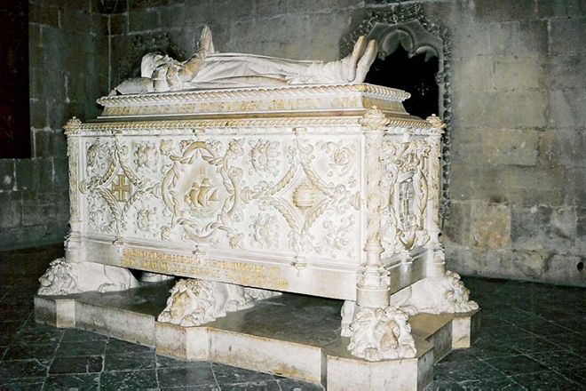 Vasco da Gama’s grave in the Jerónimos Monastery, Lisbon