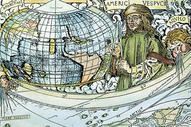 Amerigo Vespucci’s portrait and the map of the world
