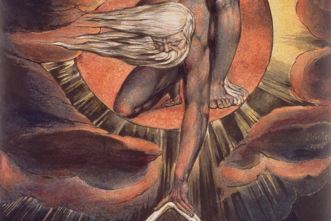 Painting by William Blake The Great Architect (The Creation)