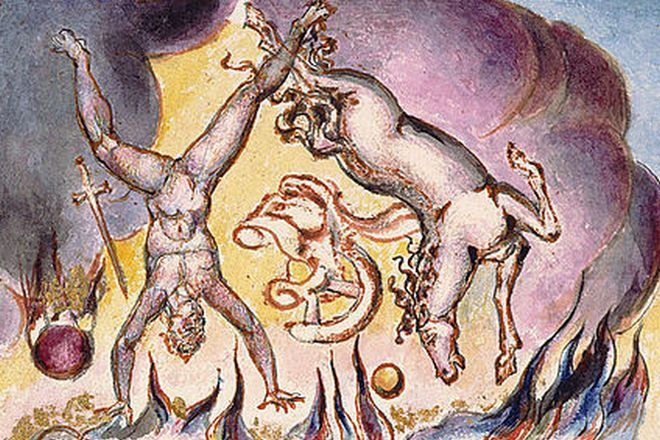 Illustration for William Blake's poem The Marriage of Heaven and Hell