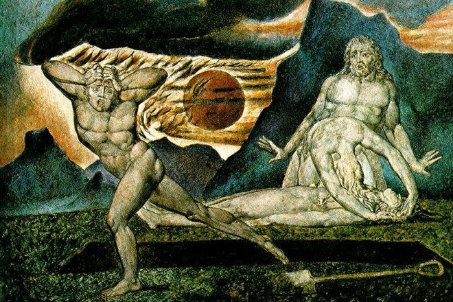 William Blake's painting Body of Abel Found by Adam and Eve