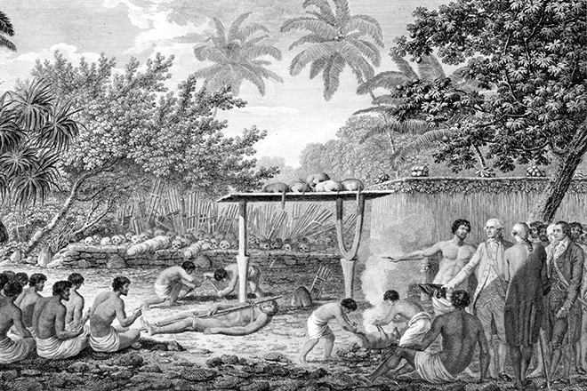 James Cook with indigenous Oceanian people