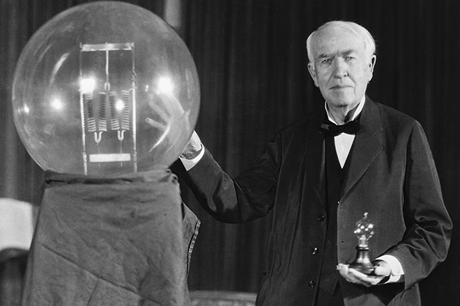 Thomas Edison and his light bulb