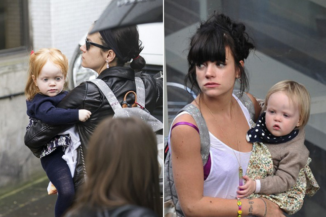 Lily Allen with her kids