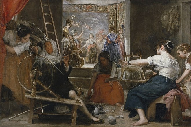 Painting by Diego Velázquez Las Hilanderas ("The Spinners")