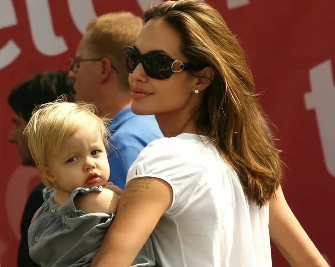 Young Shiloh Jolie-Pitt with Angelina Jolie