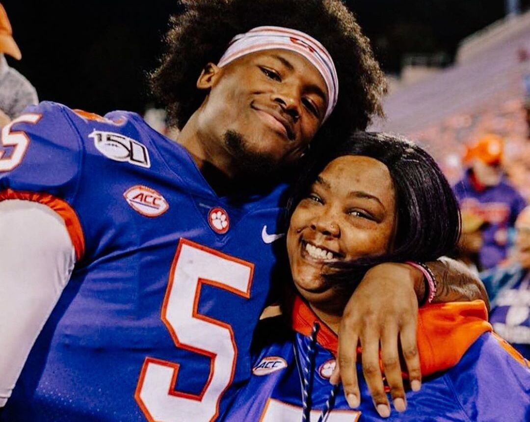 Tee Higgins with his mom