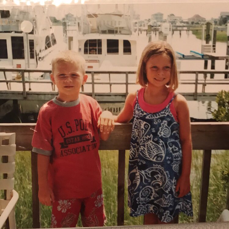 Young Tommy Paul with his sister
