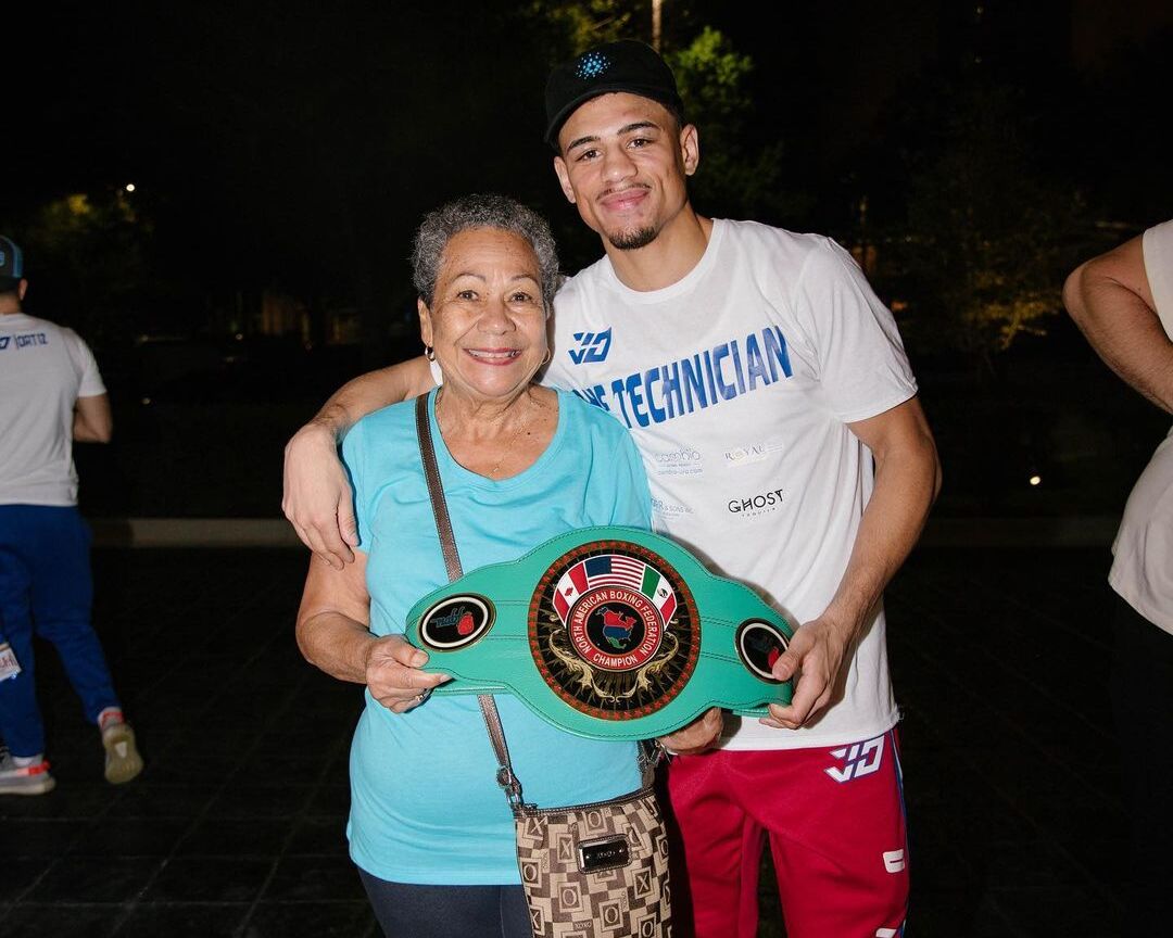 Jamaine Ortiz with his mother