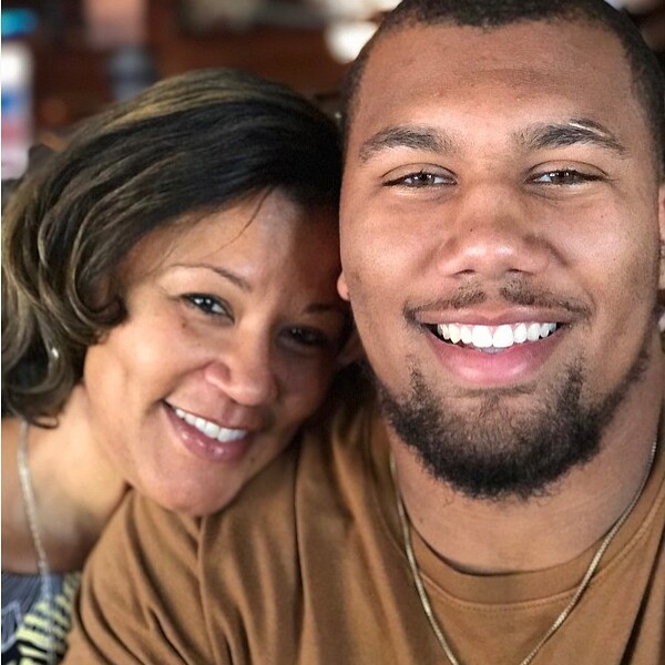 Bradley Chubb with his mother