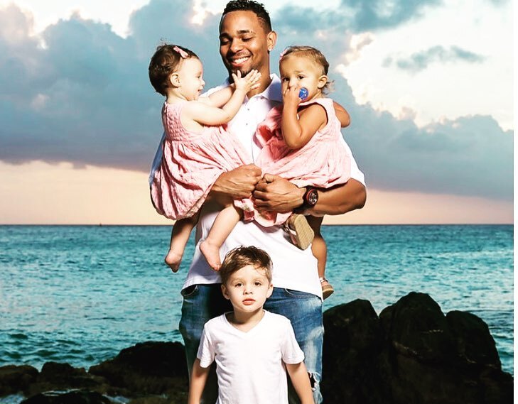 Xander Bogaerts with his children