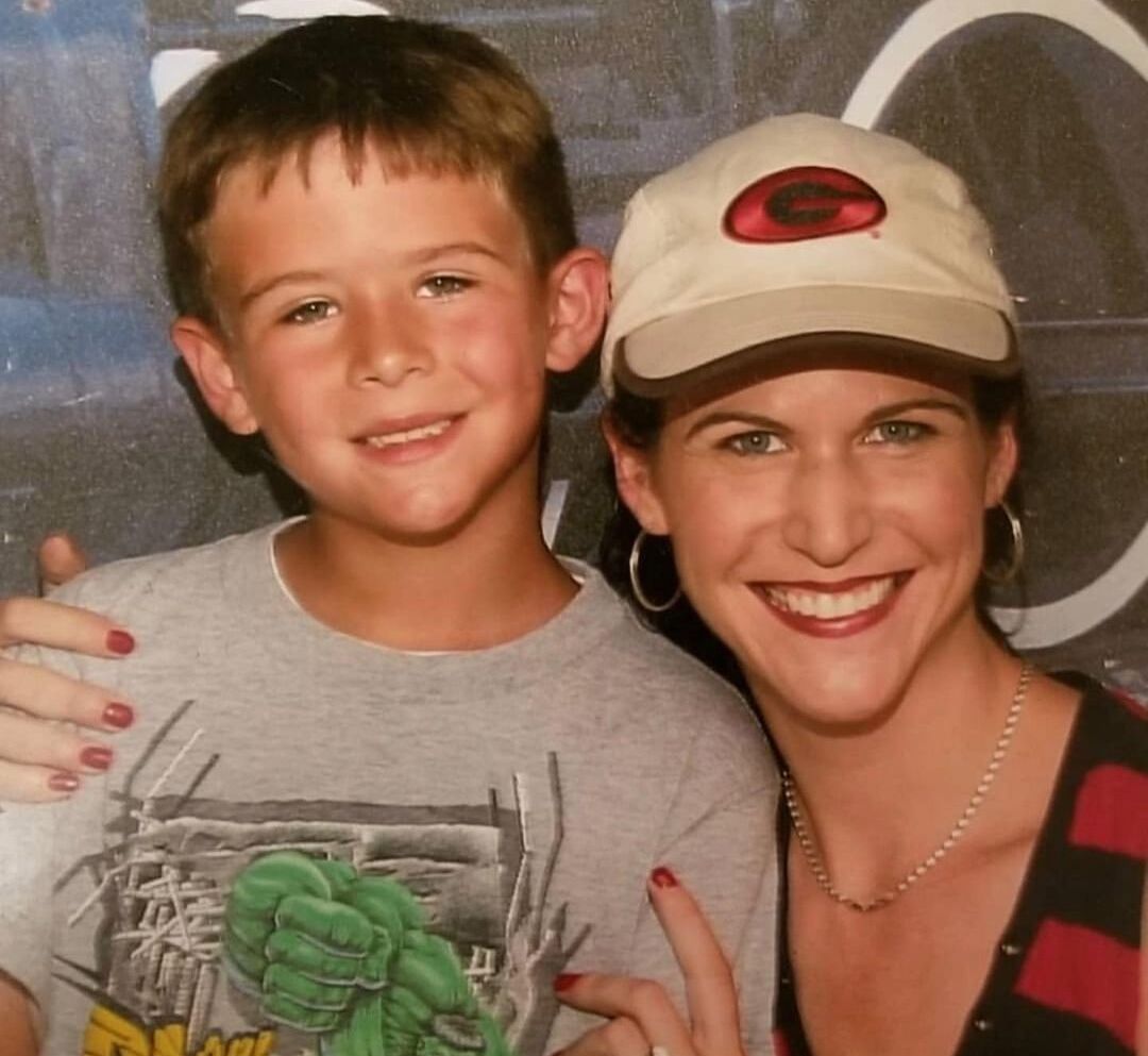 Young Stetson Bennett with his mother