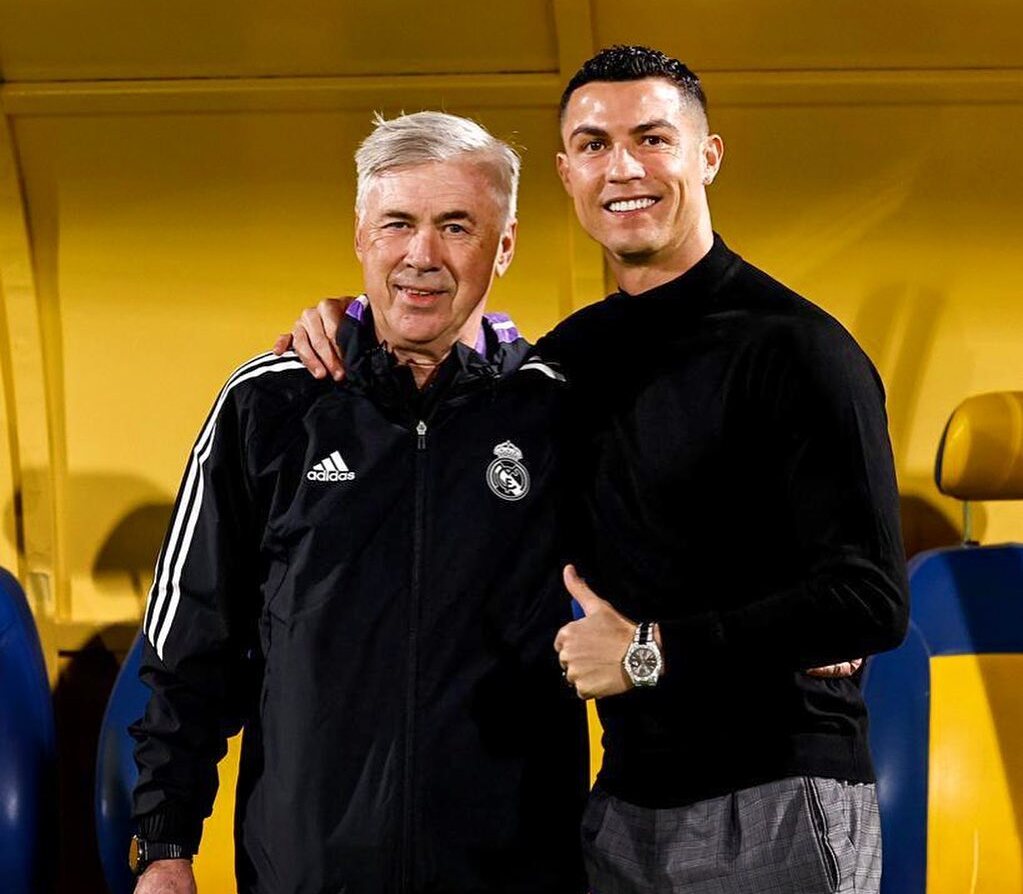 Carlo Ancelotti with Cristiano Ronaldo