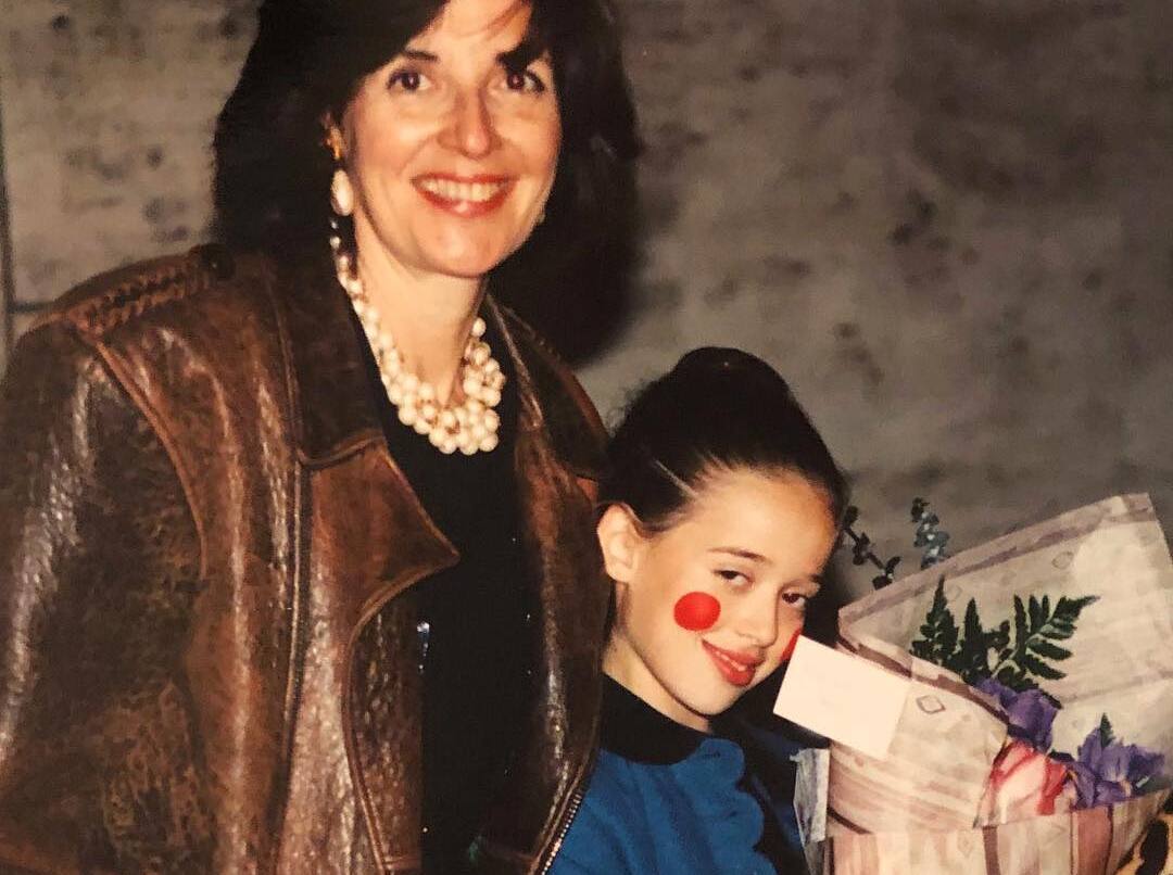 Young Marina Squerciati with her mom
