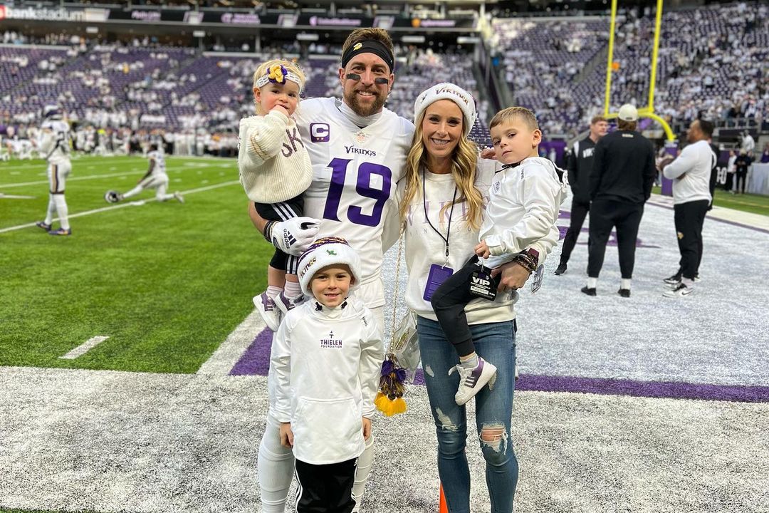 Young Adam Thielen with his family