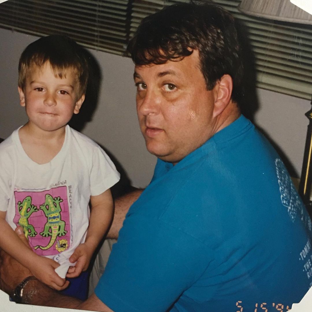 Young Adam Thielen with his father