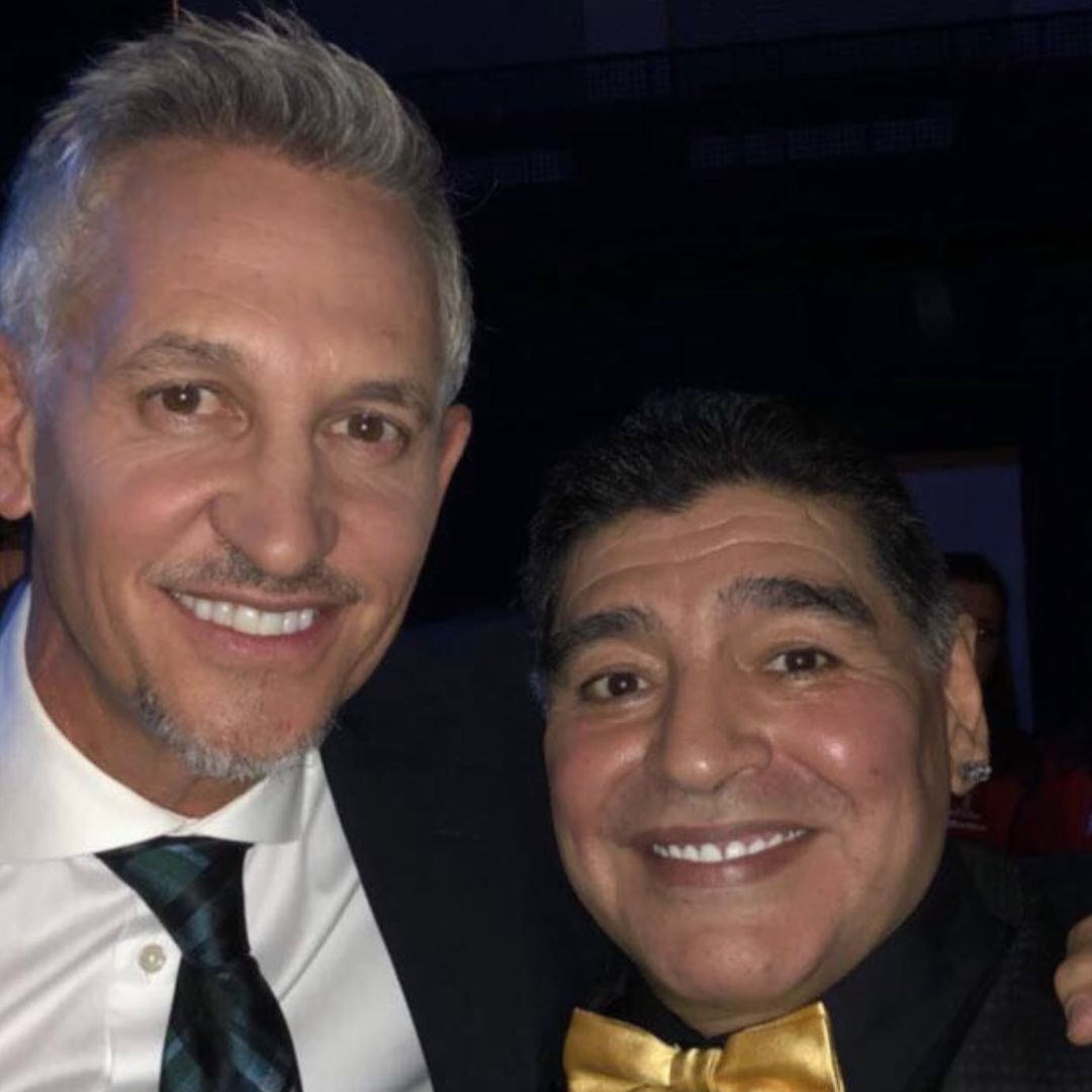 Gary Lineker with Maradona