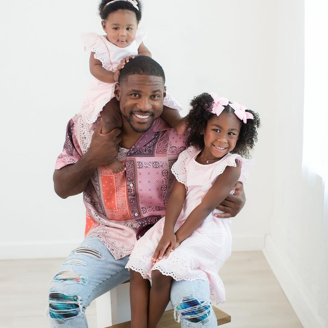 Patrick Peterson with his children