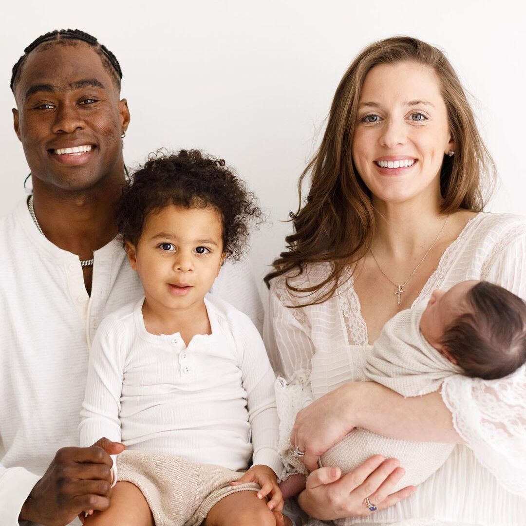 Brandin Cooks with Briannon Lepman and their children