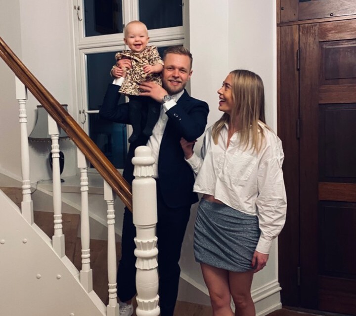 Kevin Magnussen with his family