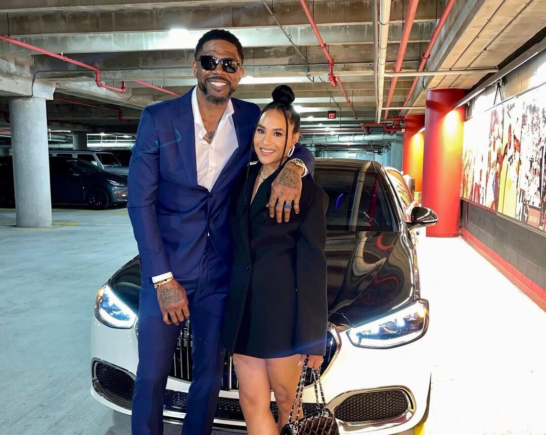 Udonis Haslem with his wife
