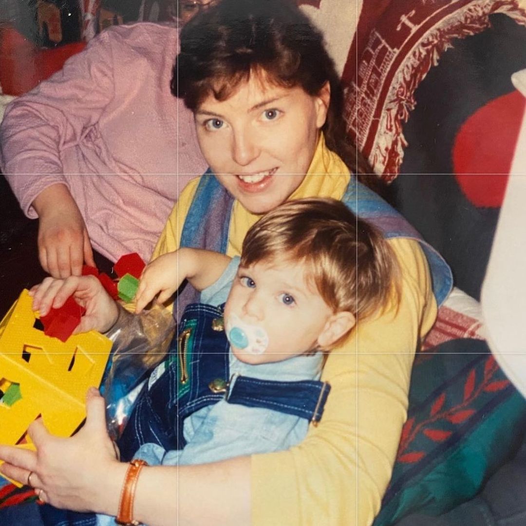 Young Caleb Plant with his mom