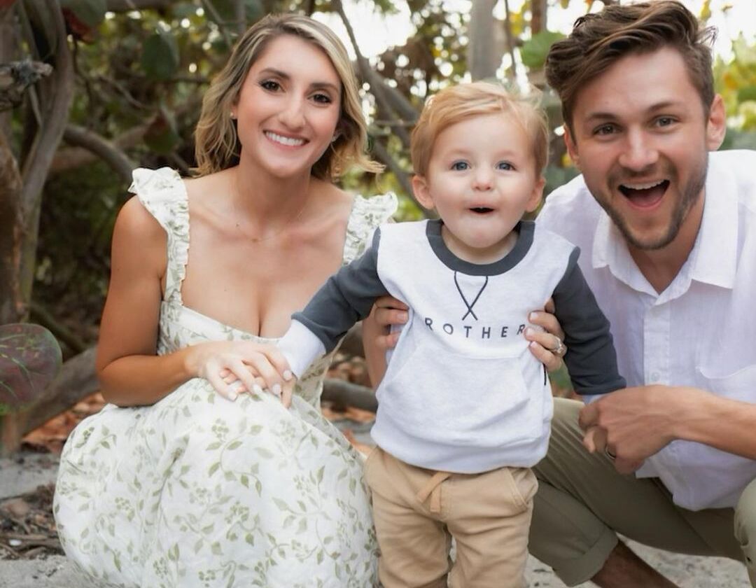 Trea Turner with his wife and son