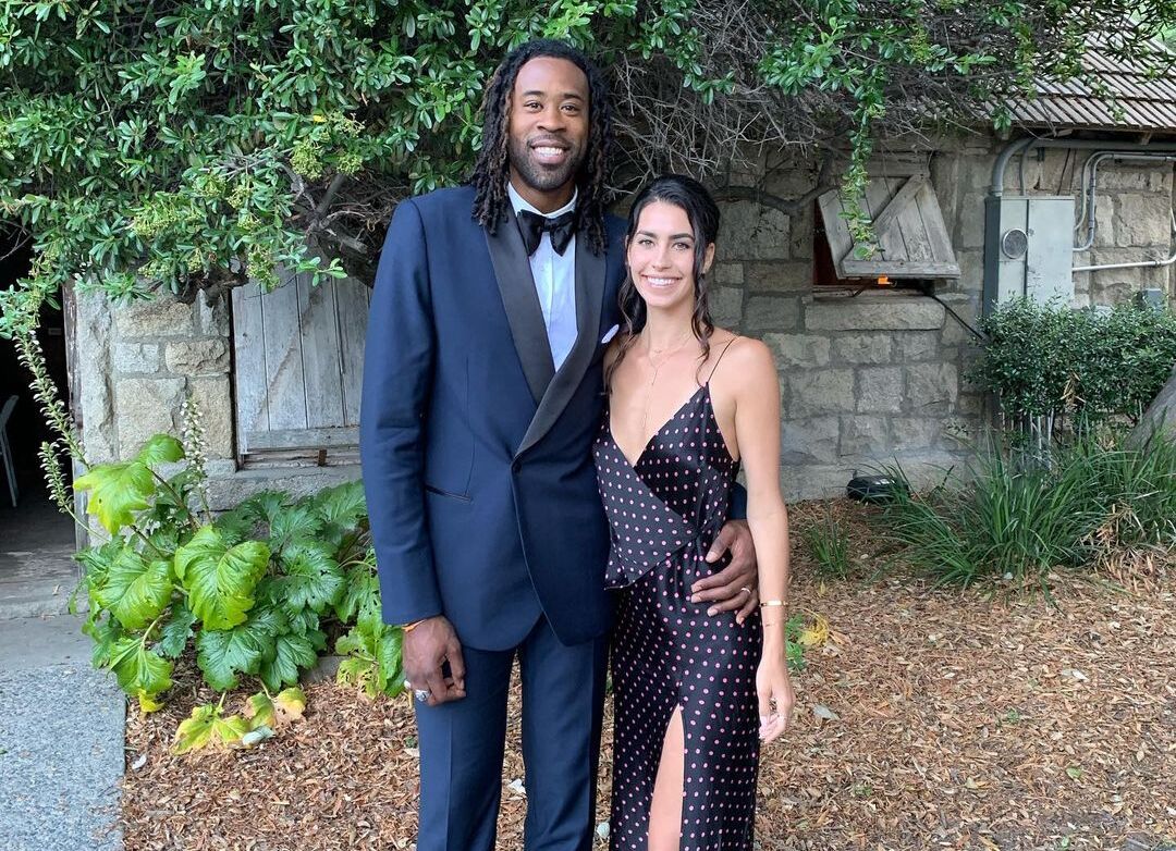 DeAndre Jordan with his wife