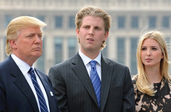 Donald Trump with his son and daughter