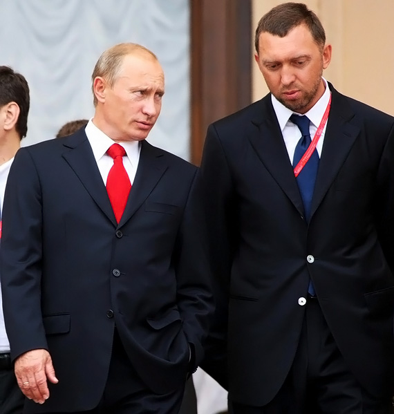 Oleg Deripaska and Vladimir Putin