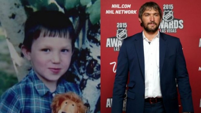 Alexander Ovechkin as a child and now